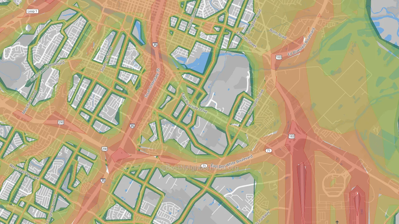 78741, TX Map of Noise Levels in 78741