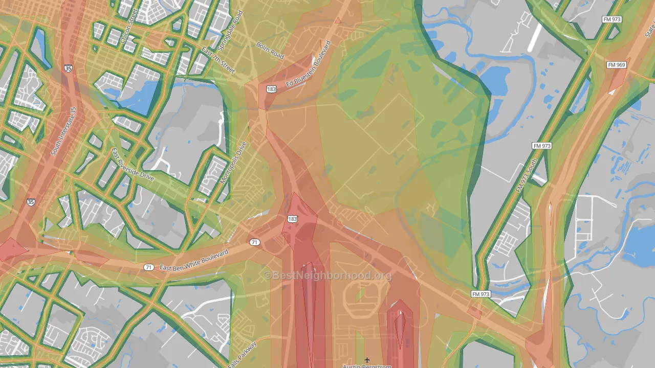 78742, TX Map of Noise Levels in 78742