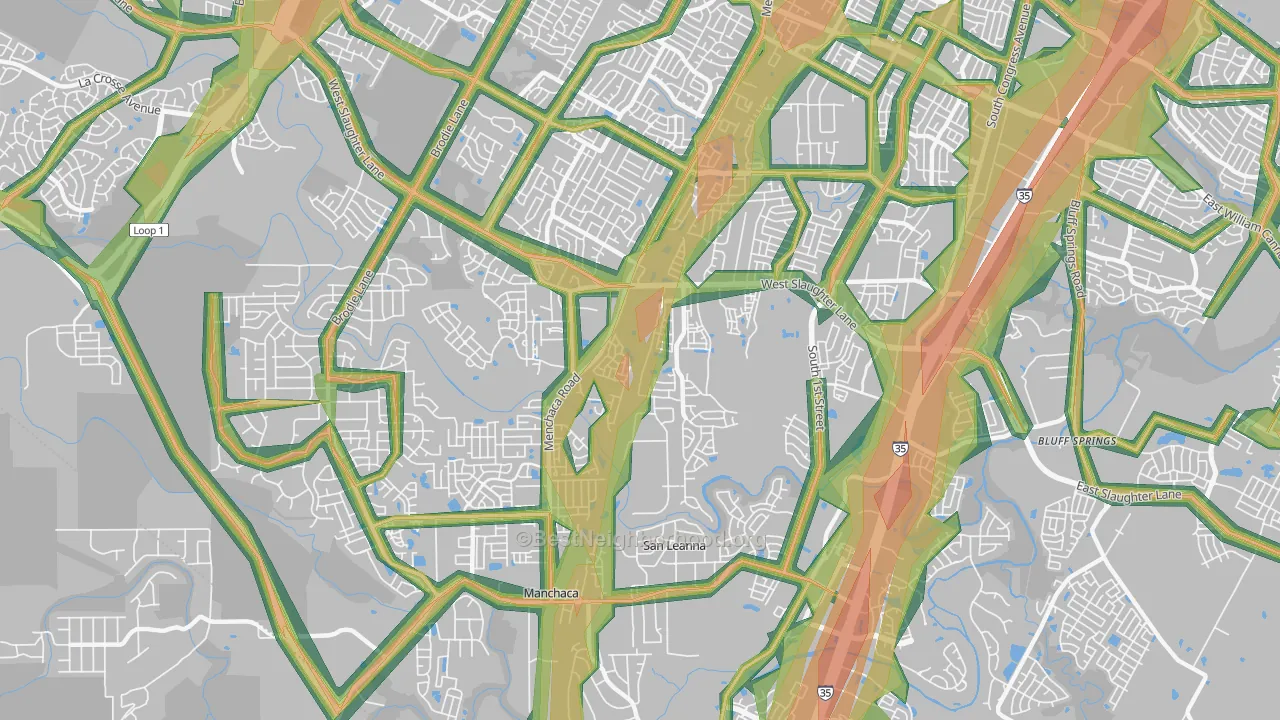 78748, TX Map of Noise Levels in 78748