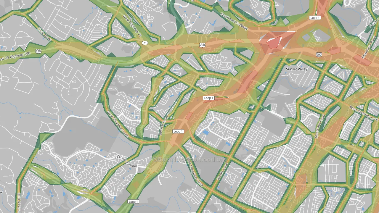 78749, TX Map of Noise Levels in 78749