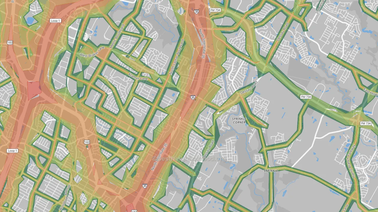 78753, TX Map of Noise Levels in 78753