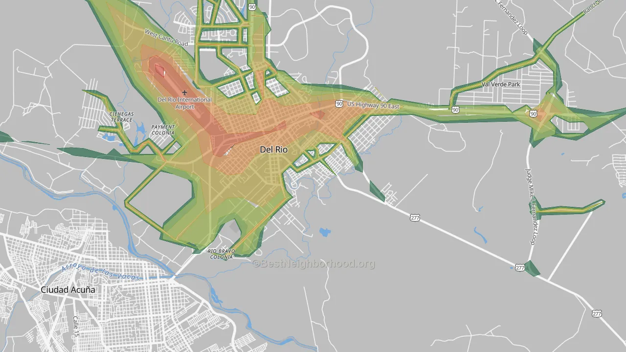 78841, TX Map of Noise Levels in 78841