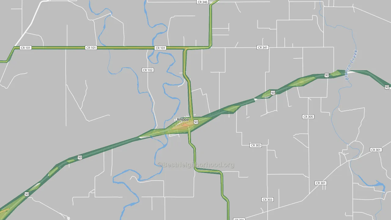 78870, TX Map of Noise Levels in 78870