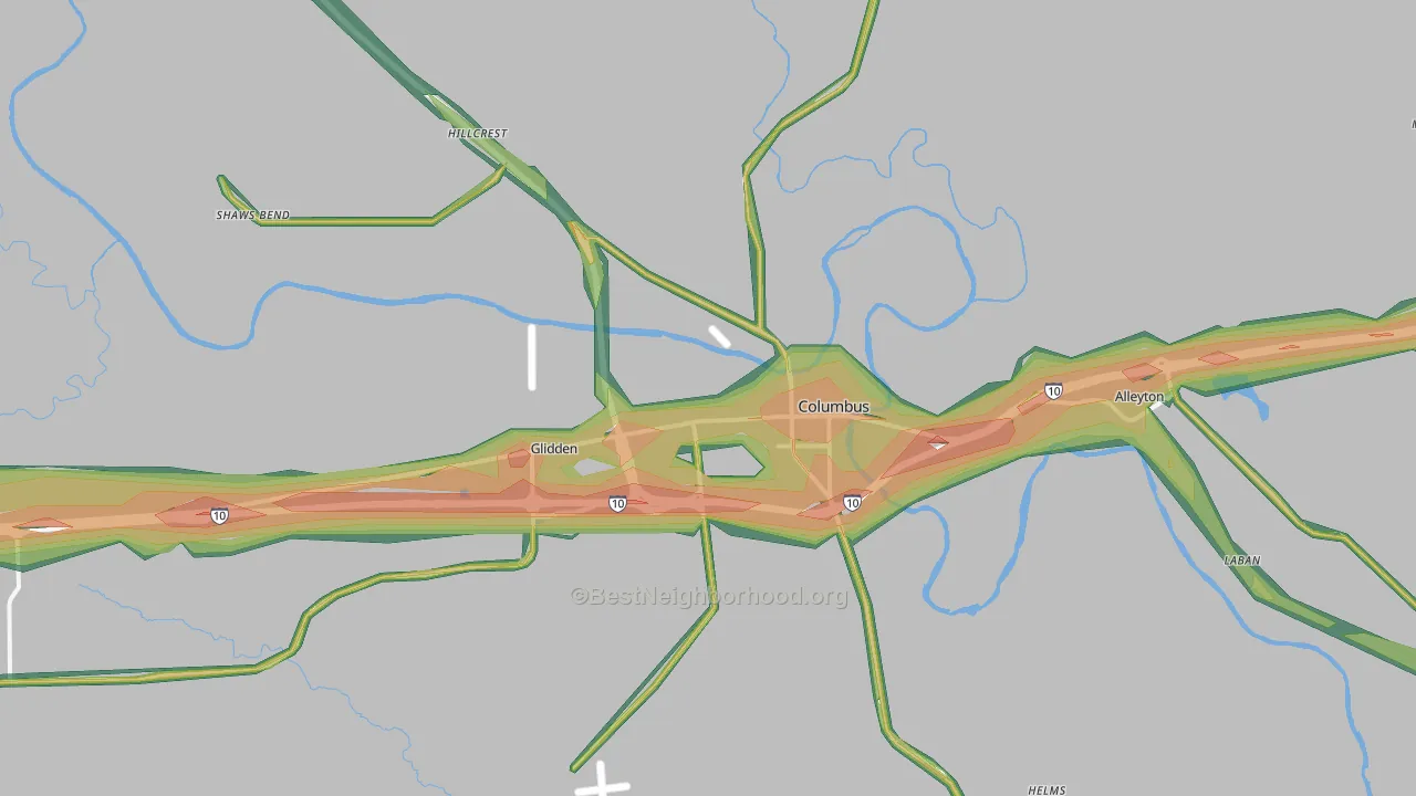 78934, TX Map of Noise Levels in 78934