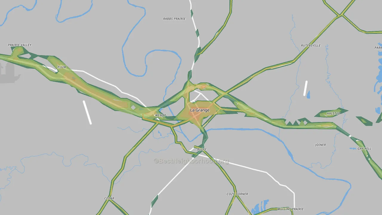78945, TX Map of Noise Levels in 78945