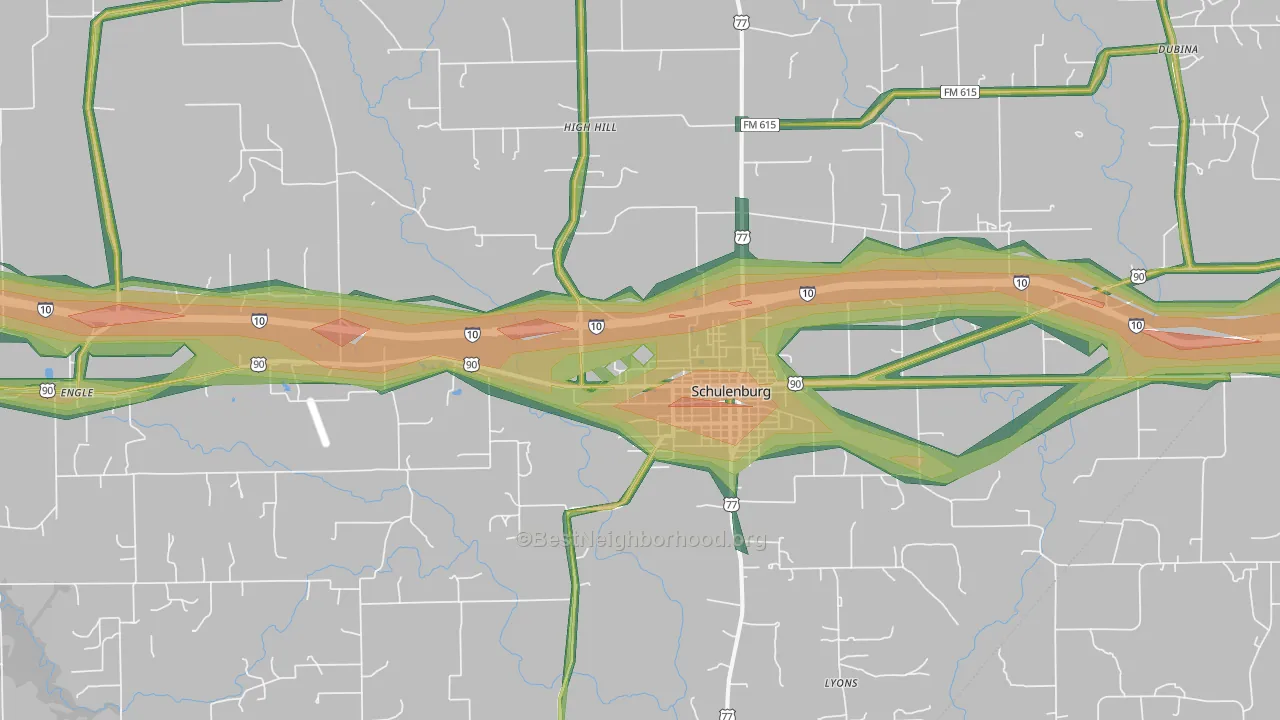 78956, TX Map of Noise Levels in 78956