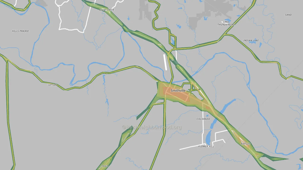 78957, TX Map of Noise Levels in 78957
