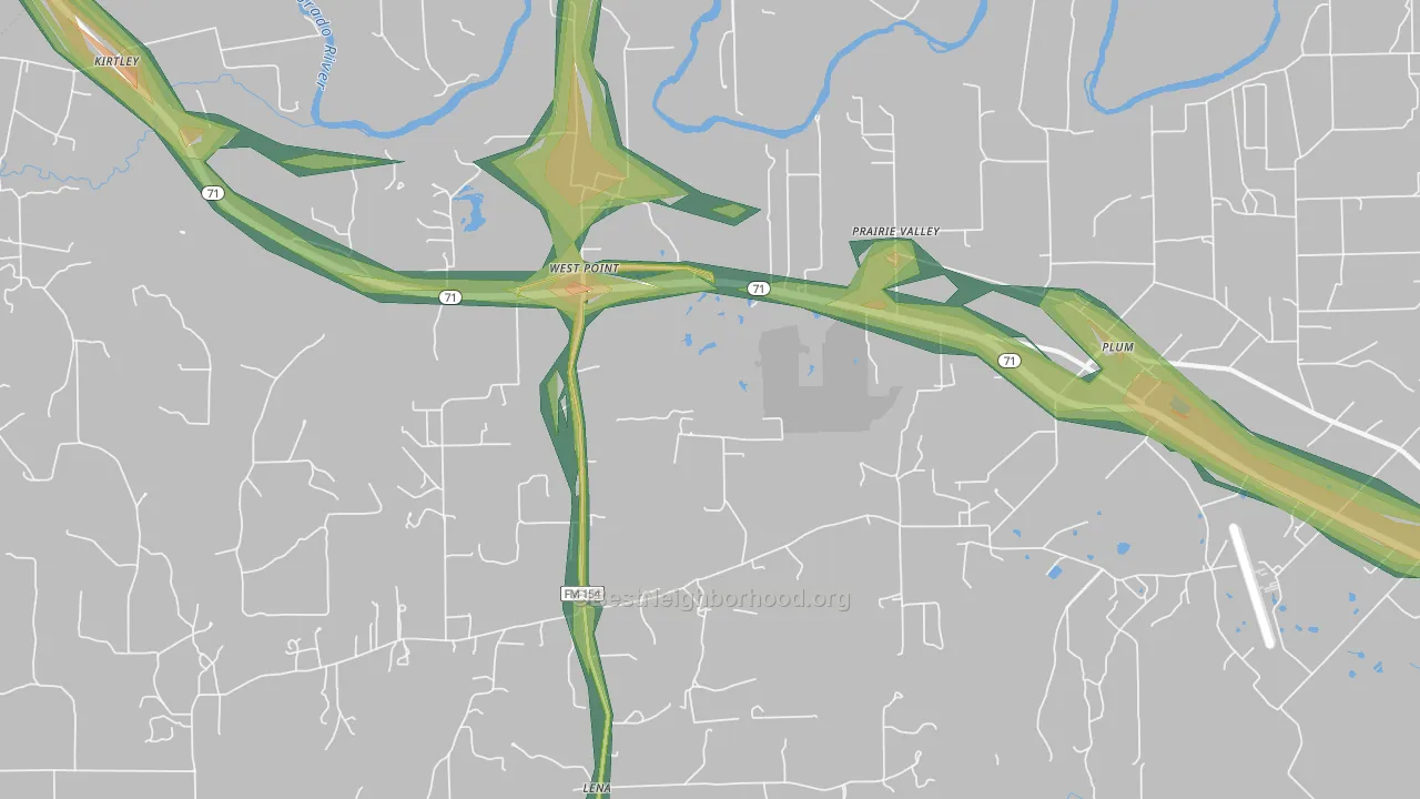 78963, TX Map of Noise Levels in 78963
