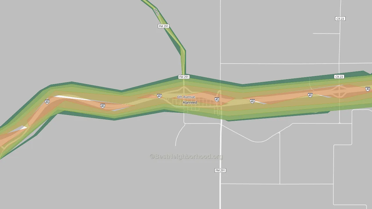 79002, TX Map of Noise Levels in 79002