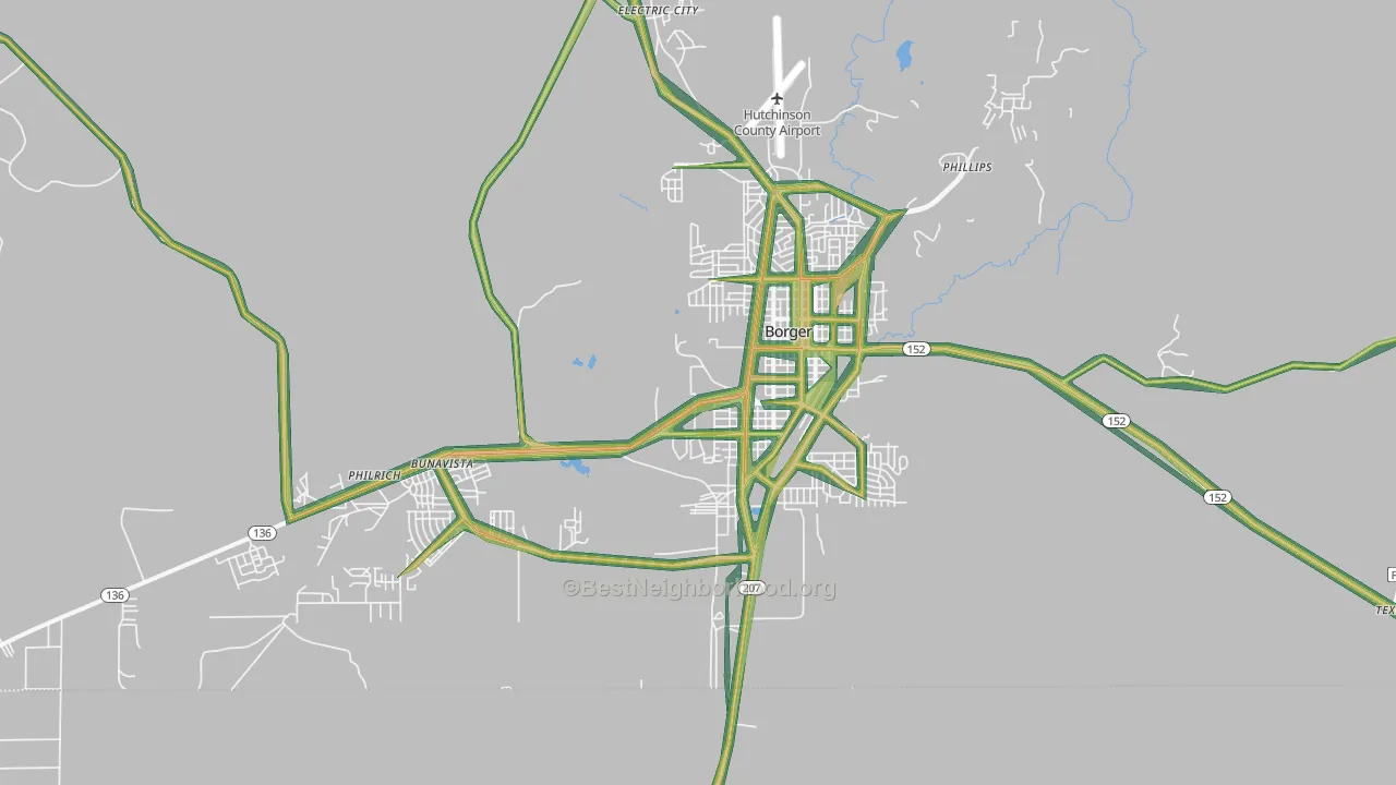 79007, TX Map of Noise Levels in 79007