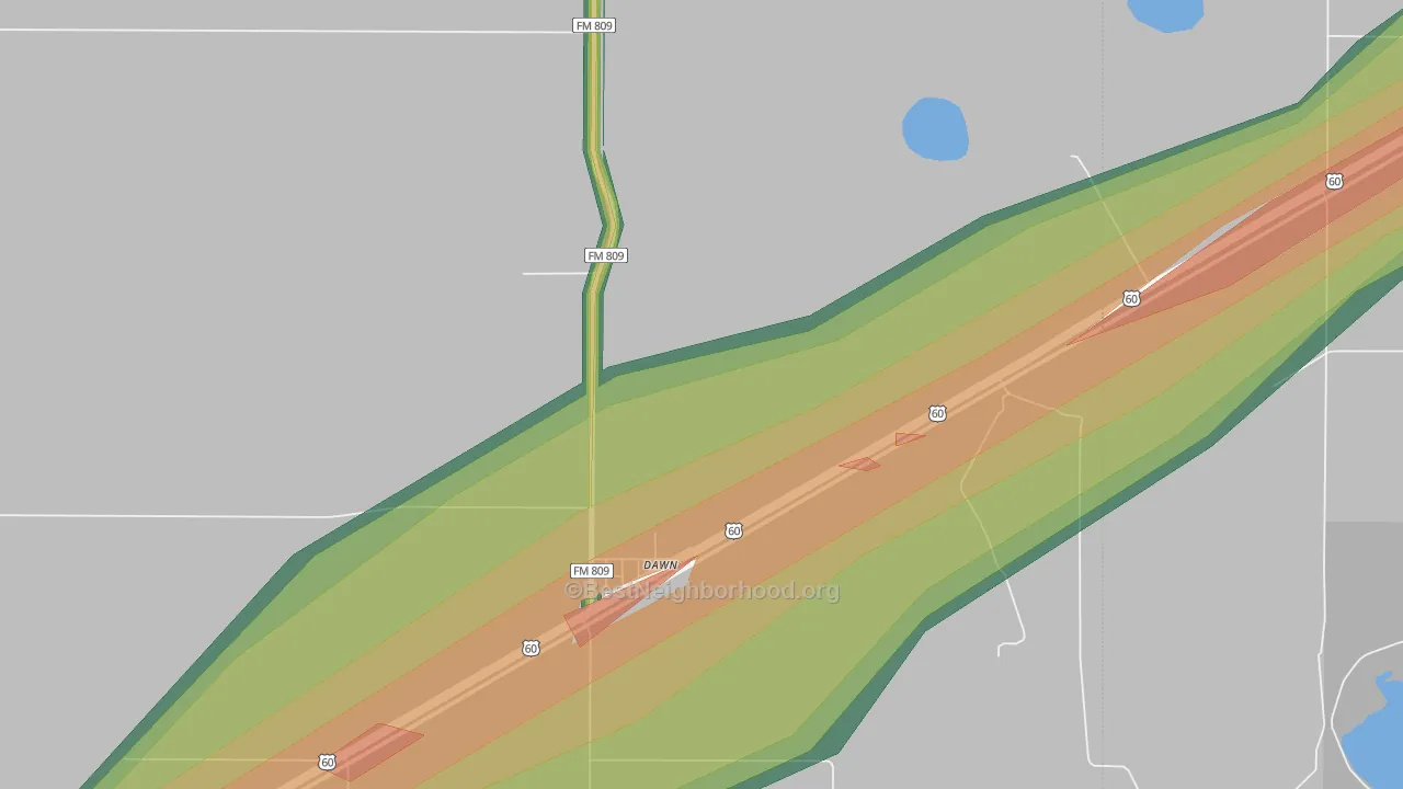 79025, TX Map of Noise Levels in 79025