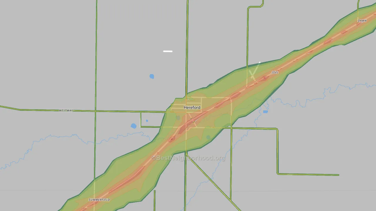 79045, TX Map of Noise Levels in 79045