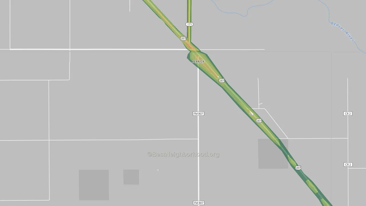 79051, TX Map of Noise Levels in 79051