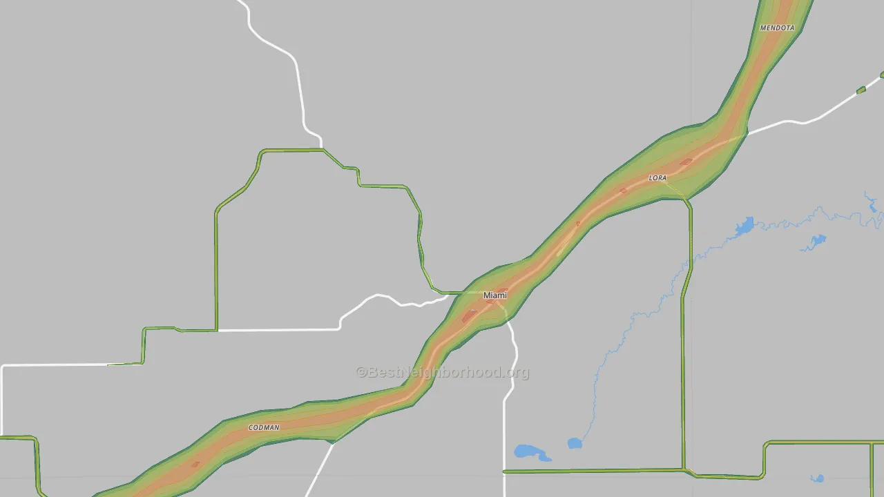 79059, TX Map of Noise Levels in 79059