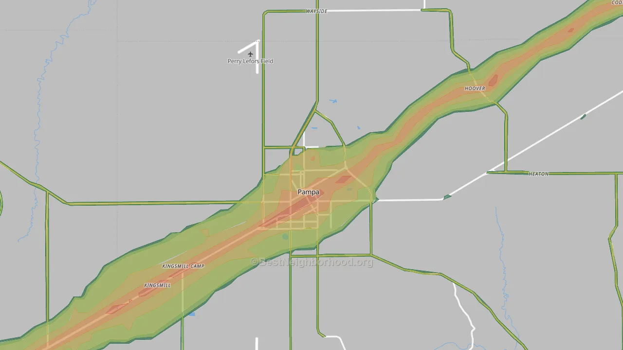 79065, TX Map of Noise Levels in 79065