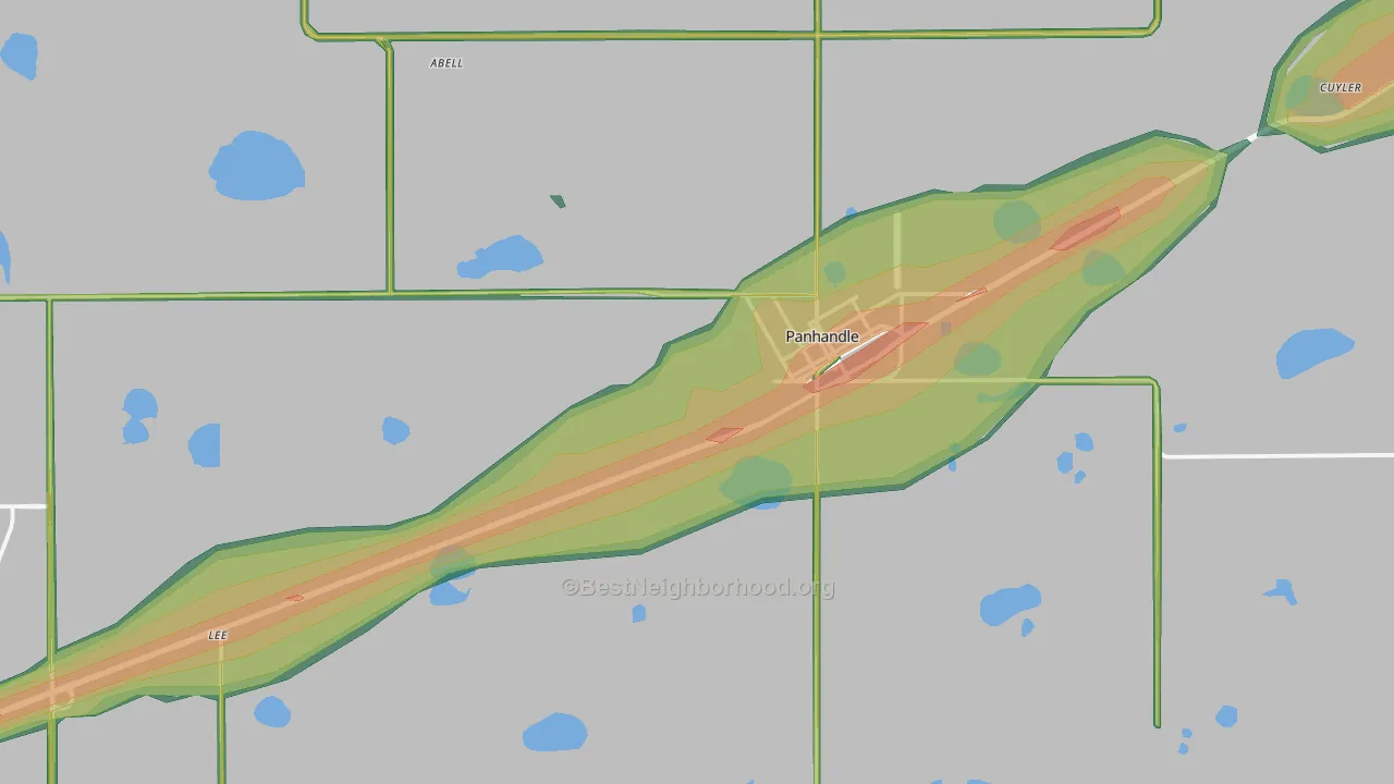 79068, TX Map of Noise Levels in 79068