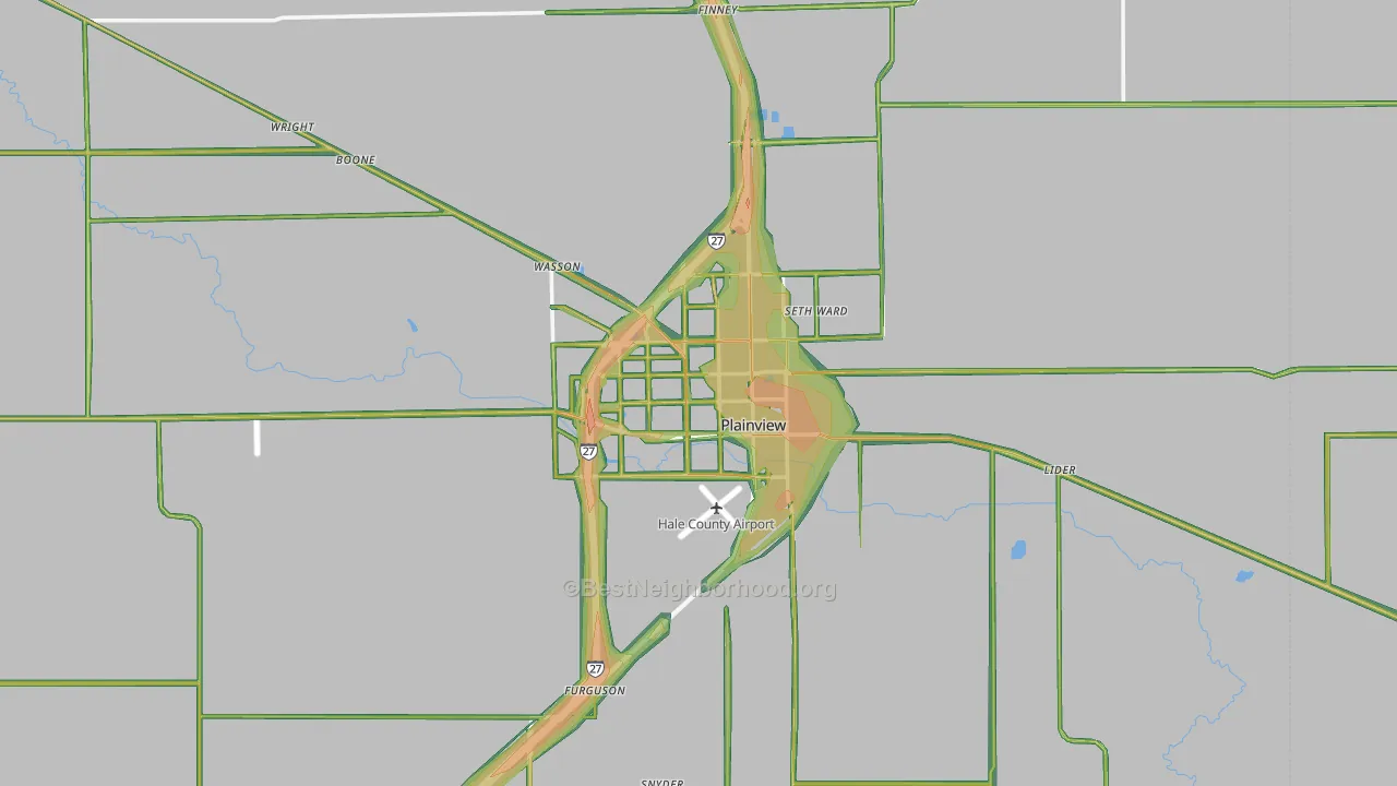 79072, TX Map of Noise Levels in 79072