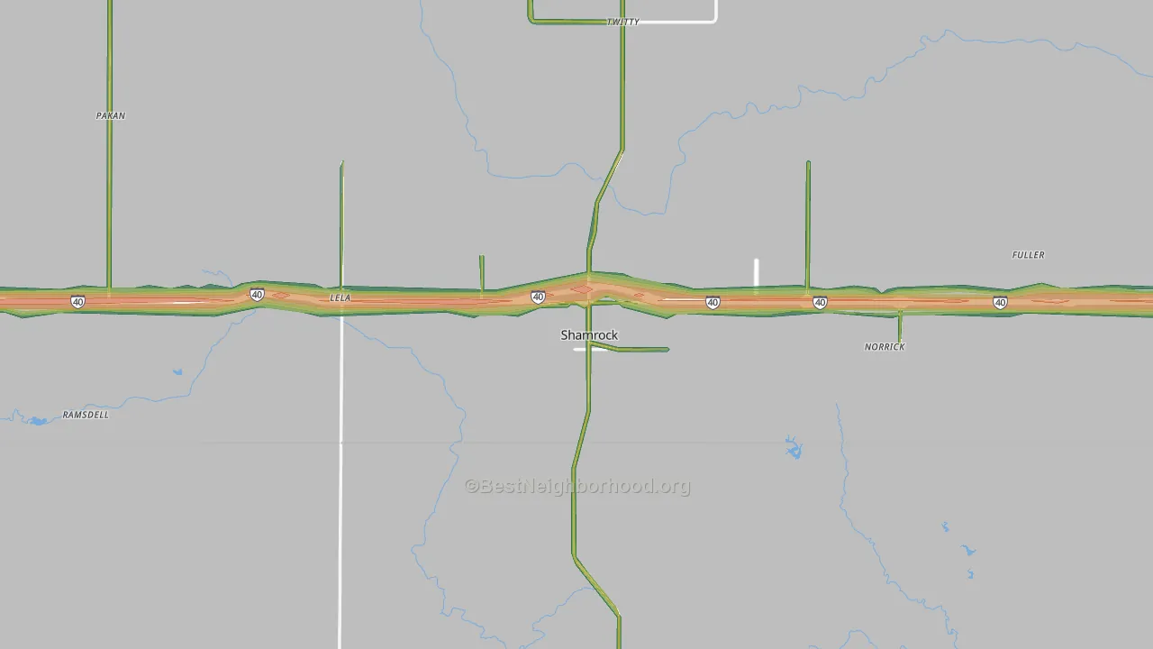 79079, TX Map of Noise Levels in 79079