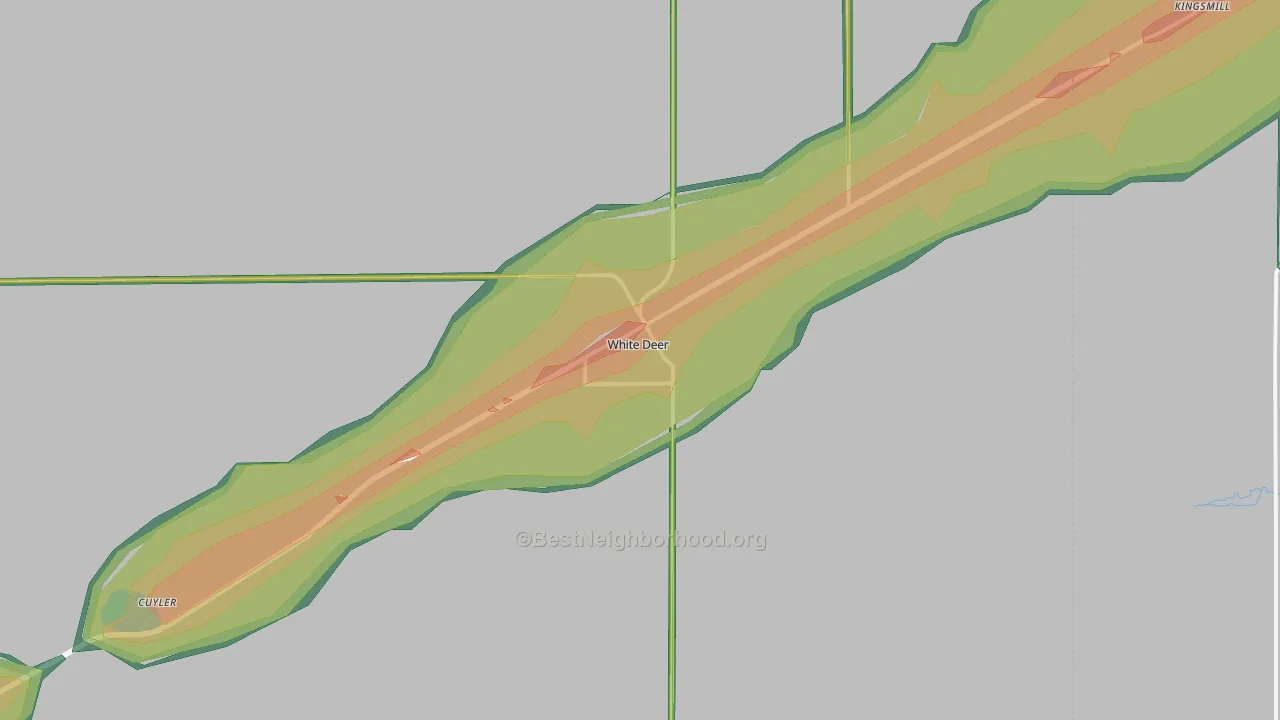 79097, TX Map of Noise Levels in 79097