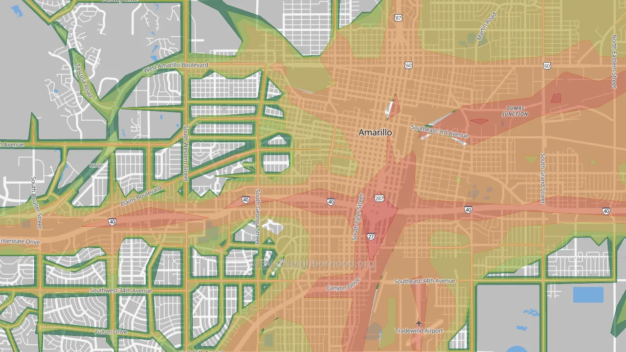 79102, TX Map of Noise Levels in 79102