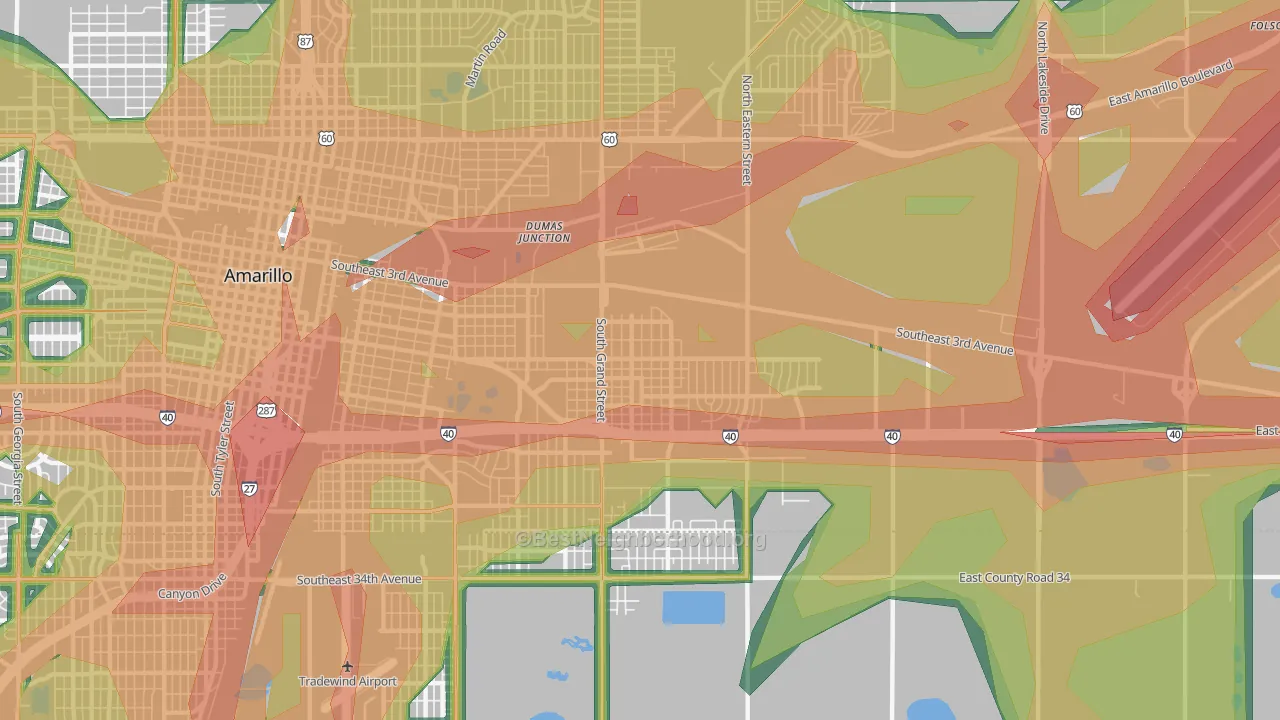 79104, TX Map of Noise Levels in 79104