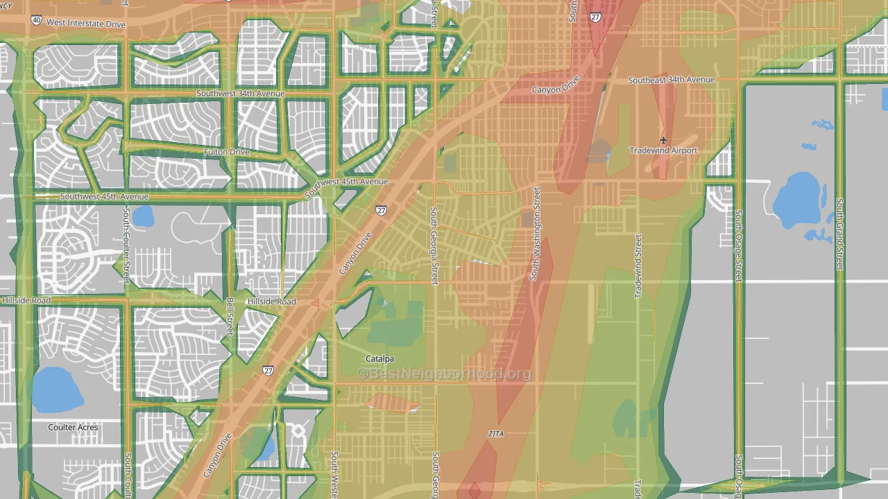 79110, TX Map of Noise Levels in 79110
