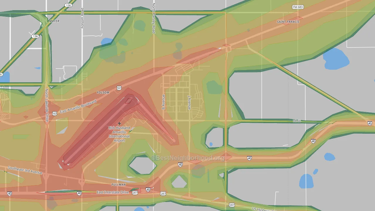 79111, TX Map of Noise Levels in 79111