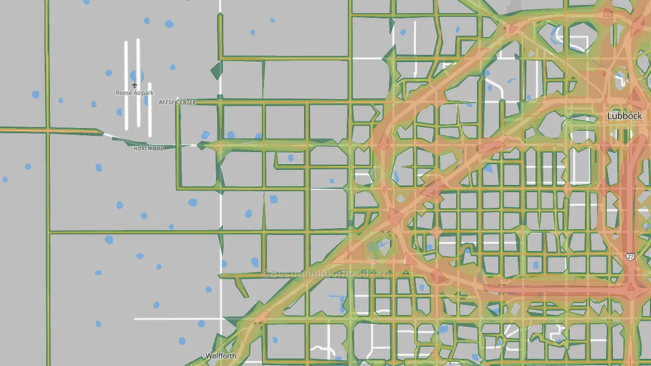 79407, TX Map of Noise Levels in 79407