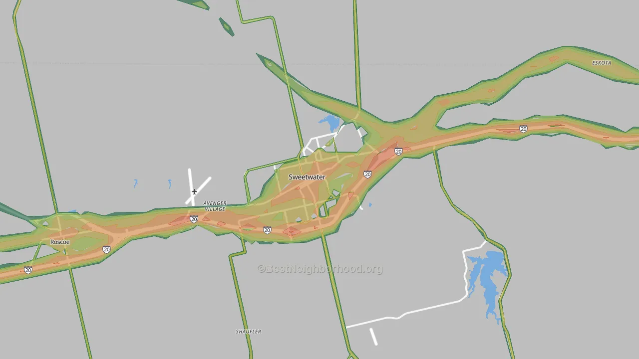 79556, TX Map of Noise Levels in 79556