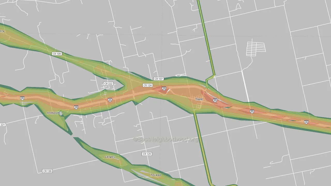 79561, TX Map of Noise Levels in 79561