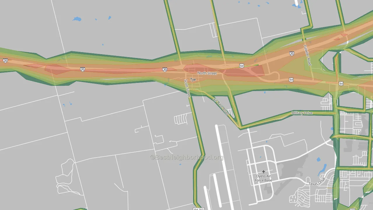 79563, TX Map of Noise Levels in 79563