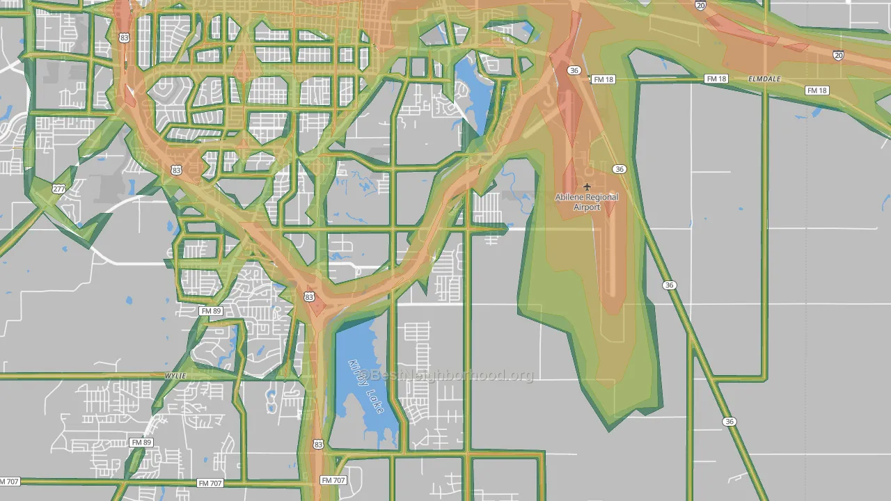 79602, TX Map of Noise Levels in 79602
