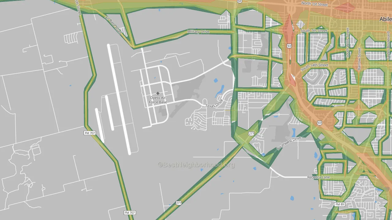 79607, TX Map of Noise Levels in 79607