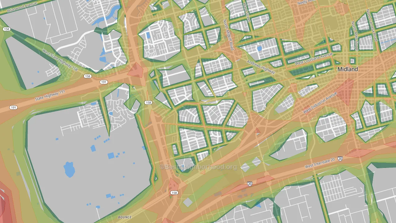 79703, TX Map of Noise Levels in 79703