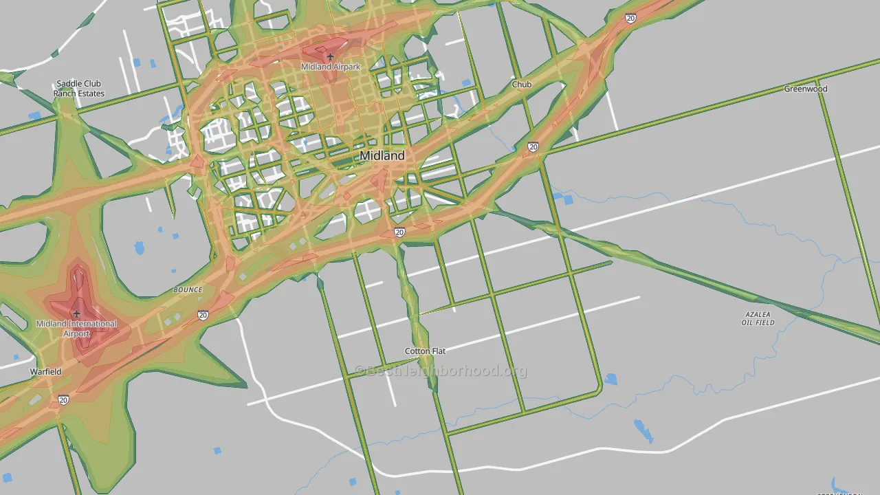 79706, TX Map of Noise Levels in 79706
