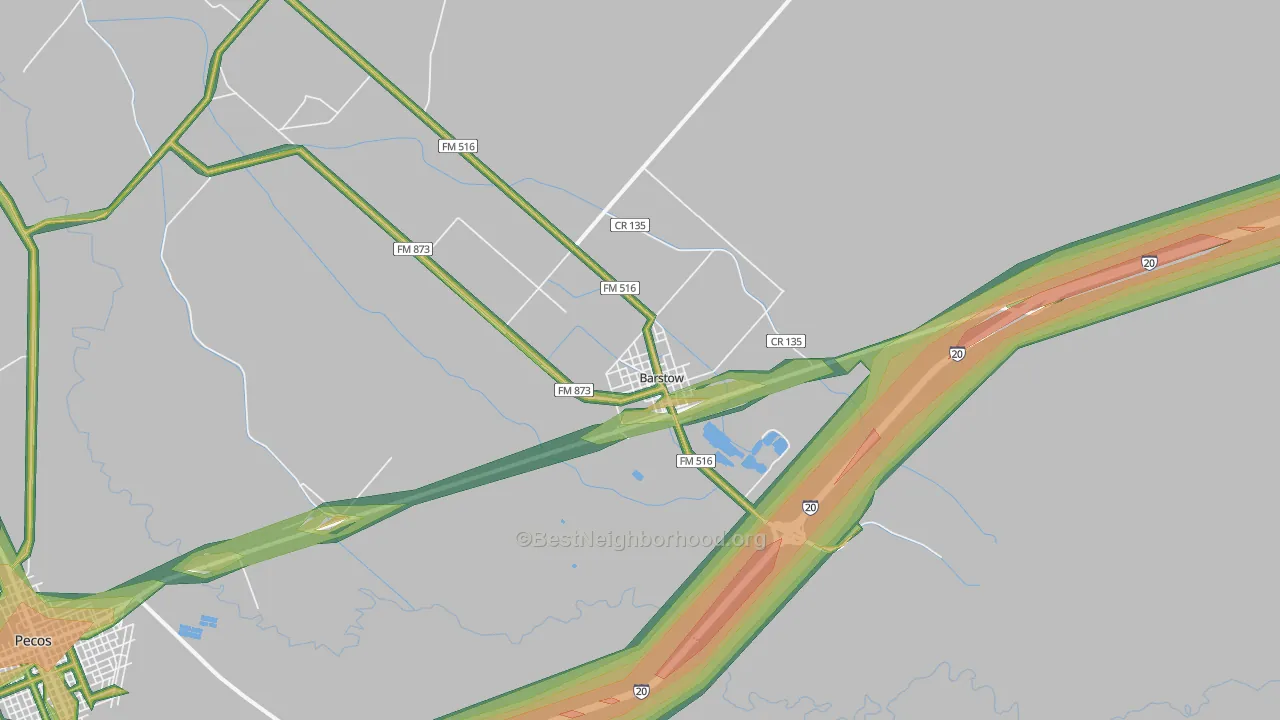 79719, TX Map of Noise Levels in 79719