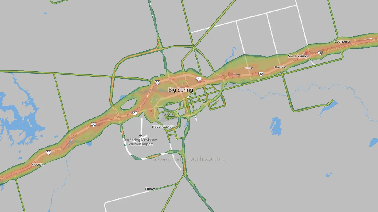 79720, TX Map of Noise Levels in 79720