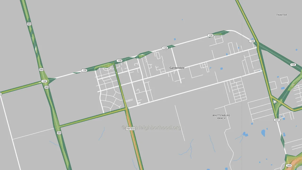 79758, TX Map of Noise Levels in 79758