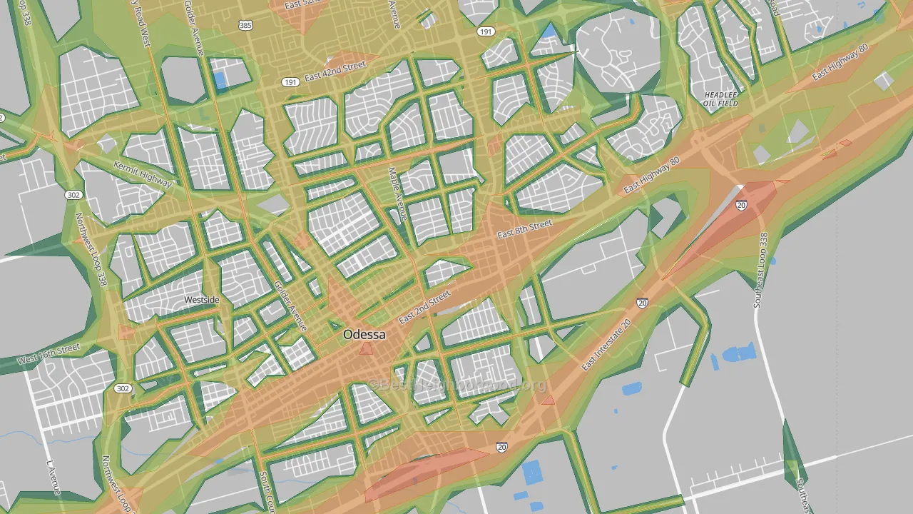 79761, TX Map of Noise Levels in 79761