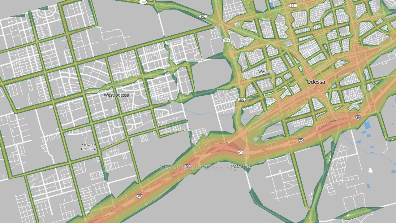 79763, TX Map of Noise Levels in 79763