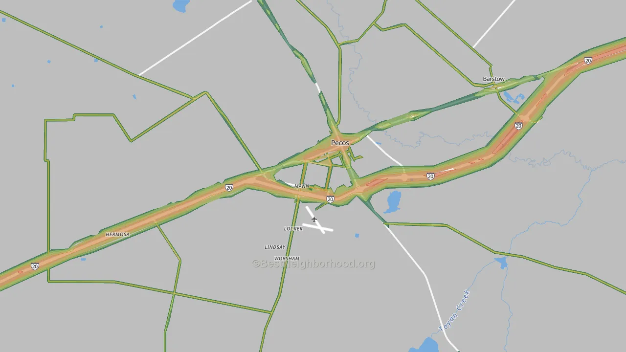 79772, TX Map of Noise Levels in 79772