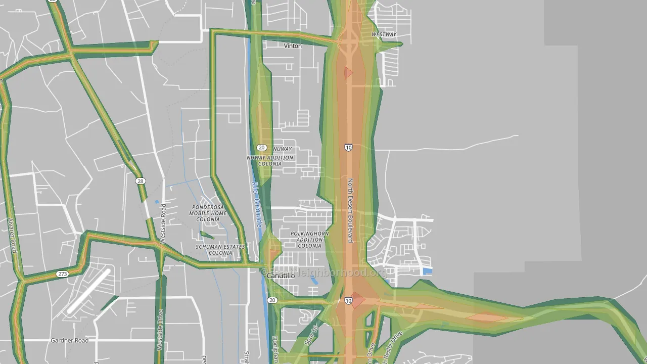 79835, TX Map of Noise Levels in 79835
