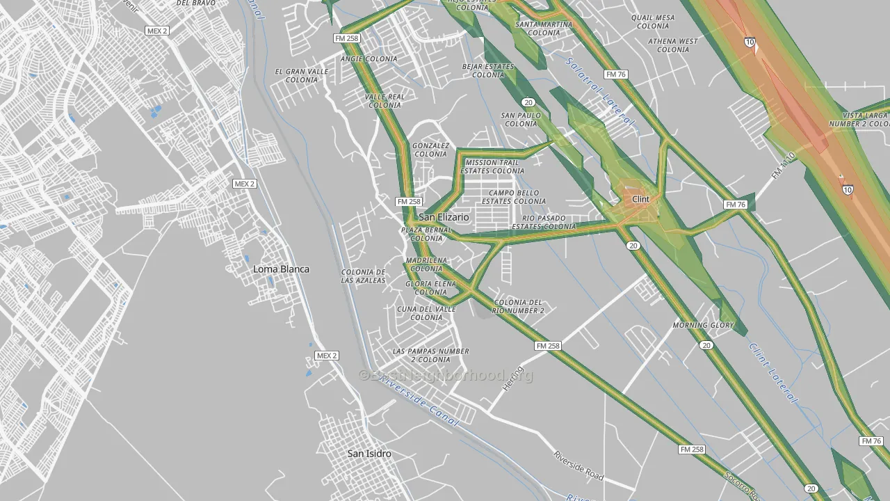 79849, TX Map of Noise Levels in 79849