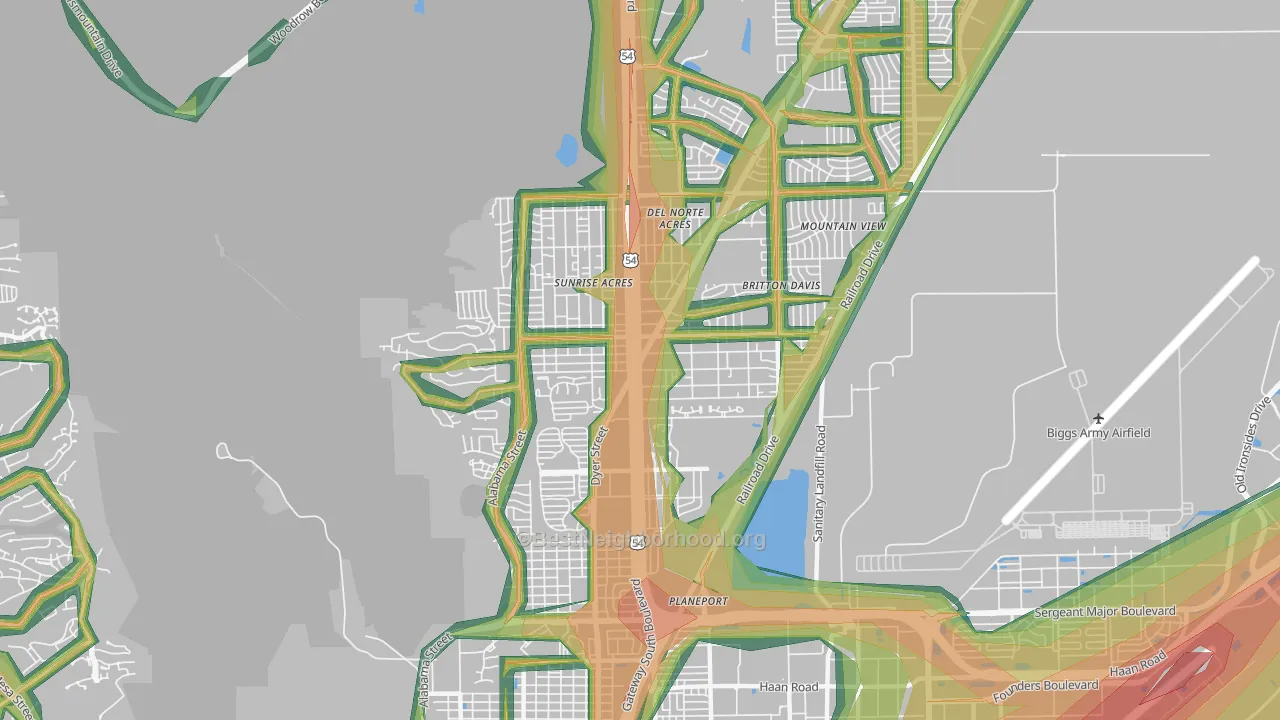 79904, TX Map of Noise Levels in 79904