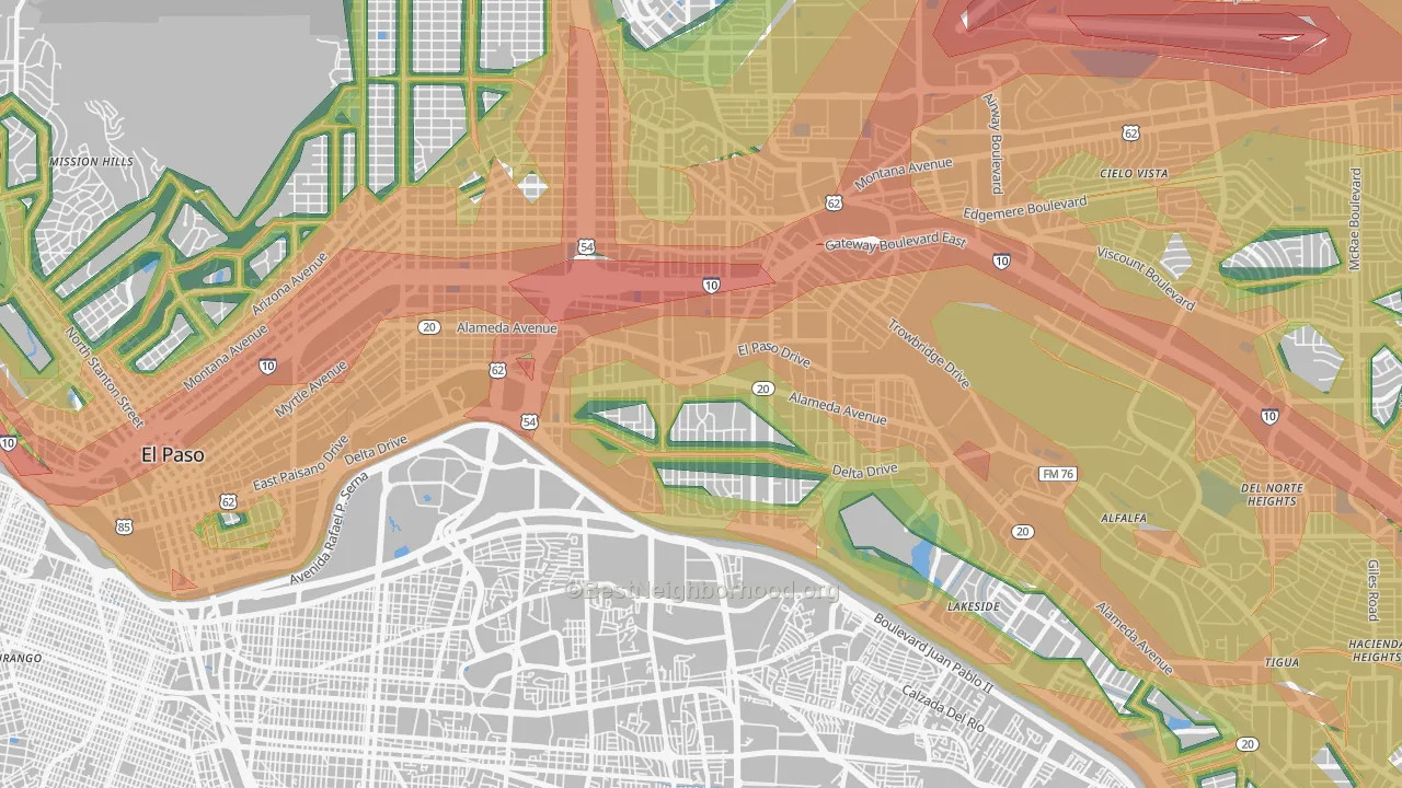 79905, TX Map of Noise Levels in 79905