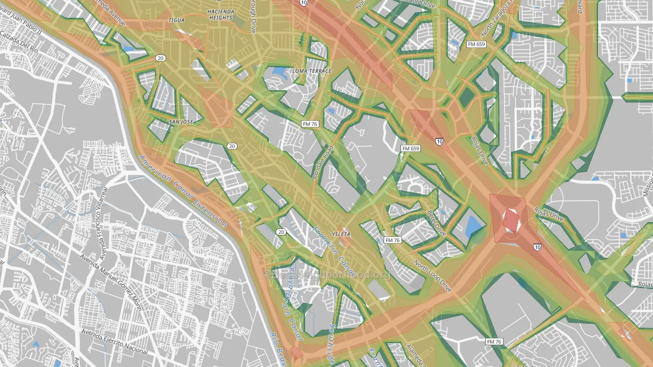 79907, TX Map of Noise Levels in 79907