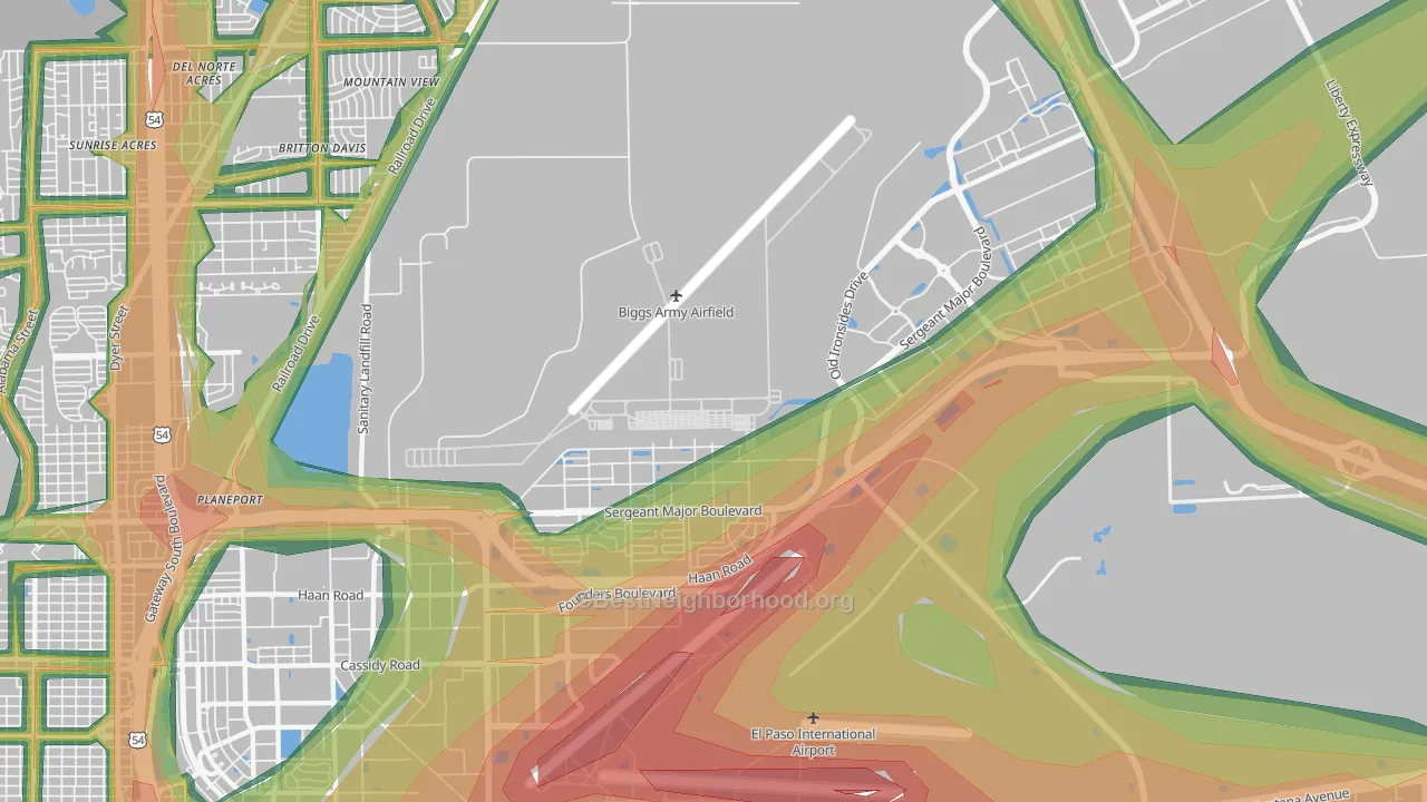 79908, TX Map of Noise Levels in 79908