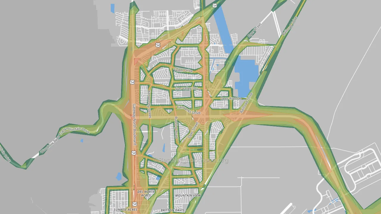 79924, TX Map of Noise Levels in 79924