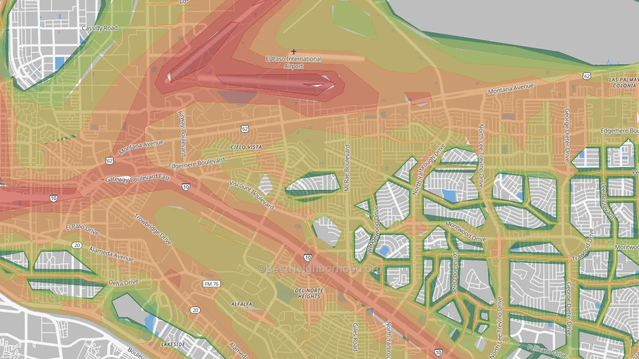 79925, TX Map of Noise Levels in 79925
