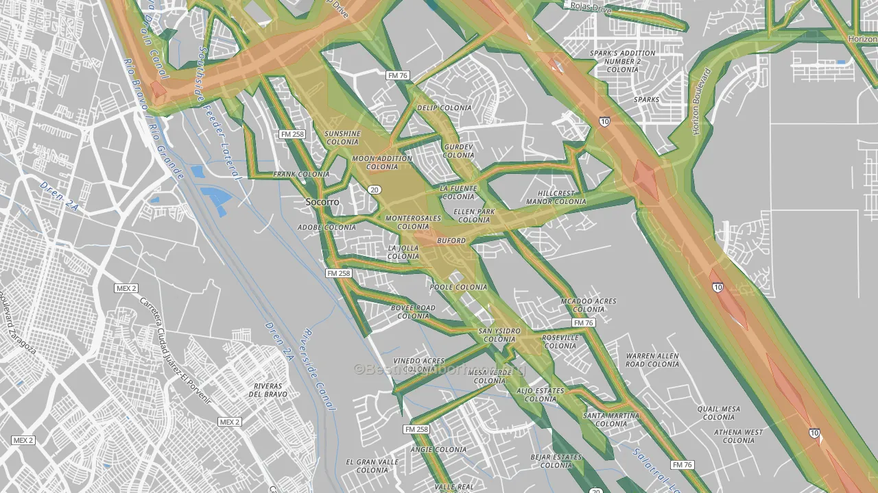 79927, TX Map of Noise Levels in 79927
